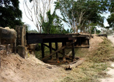 Ponte de madeira em reconstrução na MS-184 (Estrada-Parque), Pantanal da Nhecolândia; Fotos: Chico Ribeiro/Portal MS
