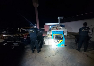 Em vistoria na carroceria do veículo, foram encontrados 900 tabletes de maconha; Foto: Divulgação/PMR
