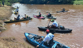 Retirada foi feita da ponte da rodovia da MS 384 (sentido Antônio João), descendo o rio, passando pelo antigo clube Sessenta e chegando até a praia do Pompilho; Foto: Divulgação/PMA