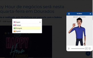 É possível acessar as informações em cinco idiomas