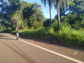 Ciclista morre depois de ser atropelado por caminhão em Jateí