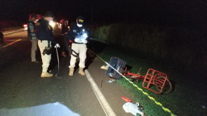 Ciclista morre após ser atropelado por veículo que foge sem prestar socorro na BR-163 em Dourados