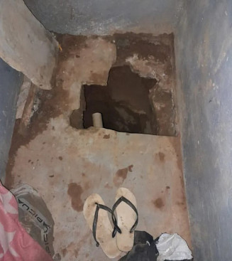 Buraco usado como acesso para a fuga dos criminosos; Foto: Divulgação