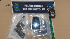 Arma de fogo e celular recuperado em ação conjunta em Rio Brilhante  - Foto: Rio Brilhante Em Tempo Real