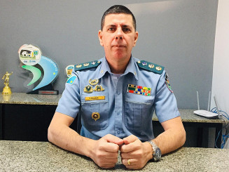 Comandante do 3º Batalhão de Policia Militar de Dourados, tenente-coronel, Emerson de Almeida Vicente