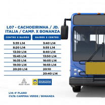 Agetran divulga novos horários de ônibus para os domingos em Dourados