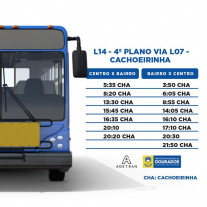 Agetran divulga novos horários de ônibus para os domingos em Dourados