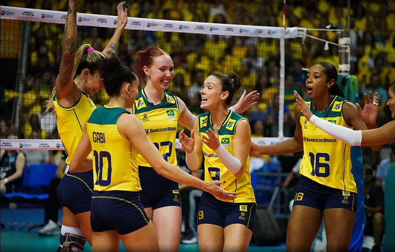 Brasil conquista título antecipado no campeonato SulAmericano de vôlei feminino Ligado na notícia