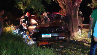 Acidente que vitimou Márcio na noite de ontem (26); foto: Sidnei Bronka/Ligado Na Notícia