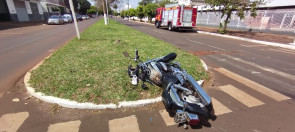 FOTOS: Motociclista é atingida por carro e tem perna amputada em Dourados