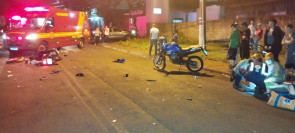 Homem fica gravemente ferido em batida envolvendo 2 motos em Dourados