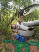 Senad apreende helicóptero e armas em acampamento do tráfico