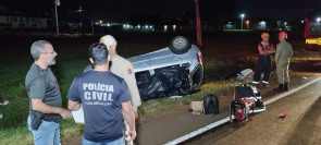 Casal que passaria o final de ano em Dourados morre ao capotar carro no Trevo da Bandeira