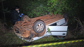 Pedreiro capota carro e morre em Vicentina