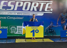 Louise ficou em 1⁰ Lugar na modalidade Ginástica Artística; Foto: Arquivo Pessoal