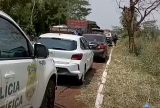 Corpo do motociclista foi encontrado por volta de 11h de hoje; Foto: MS News