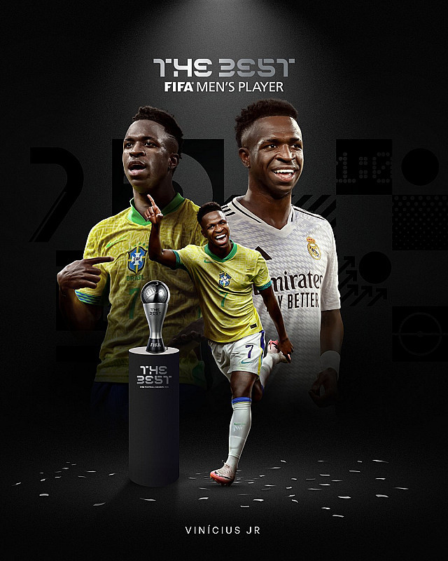 Vinicius Júnior é eleito o melhor jogador do mundo no prêmio FIFA The