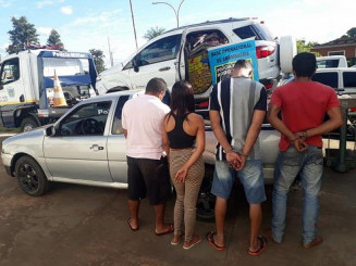 Quarteto levaria a droga por R$ 7 mil até Cuiabá, MT. (Foto: Divulgação/PMR)