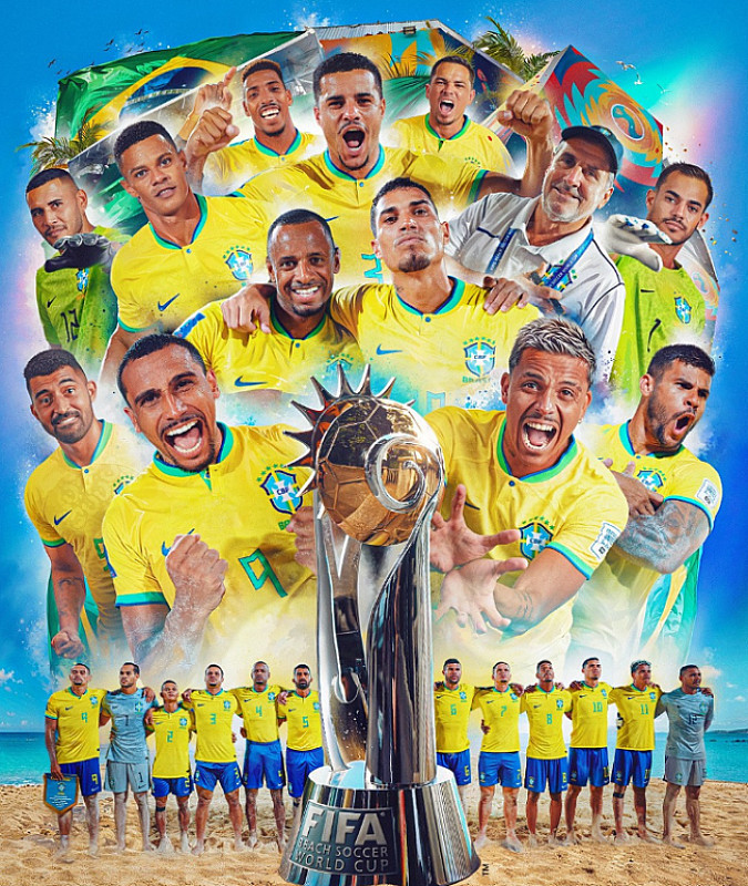 Brasil conquista o heptacampeonato da Copa do Mundo de Futebol de Areia |  Ligado na not&iacute;cia