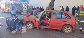 Ação do Maio Amarelo simula acidente grave no centro de Dourados
