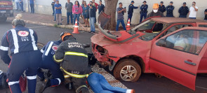 Ação do Maio Amarelo simula acidente grave no centro de Dourados