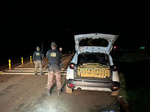 Carro roubado em SP é apreendido em rodovia de MS com 712 quilos de droga