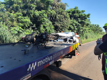 VÍDEO: Motociclista morre após entrar na BR-163 e bater em veículo de concessionária