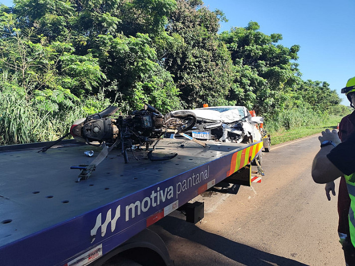 VÍDEO: Motociclista morre após entrar na BR-163 e bater em veículo de concessionária