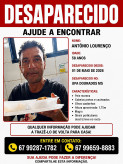 Familiares procuram por homem de 58 anos que desapareceu na sexta em Dourados