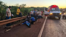 Idoso em bicicleta elétrica fica em estado gravíssimo ao ser atropelado na BR-163