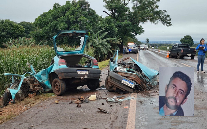 Homem morre após carro partir ao meio em grave acidente entre Dourados e Fátima do Sul