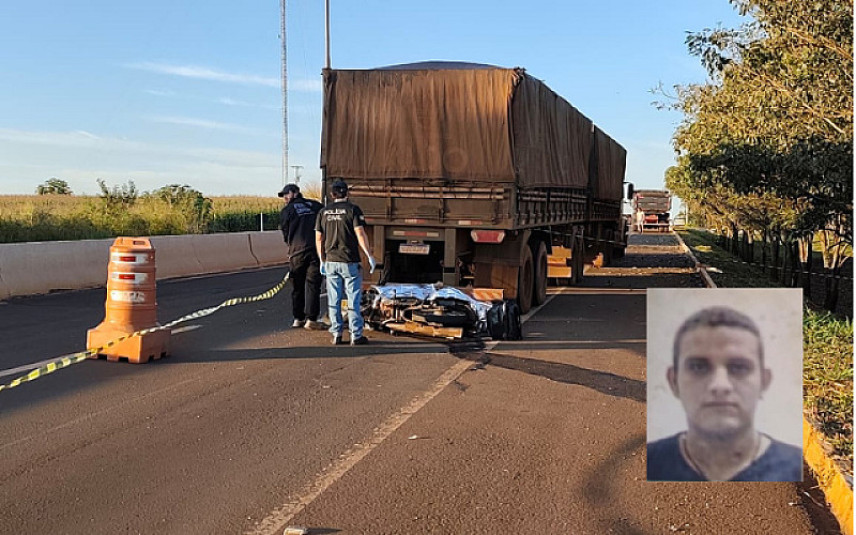 Segurança morre ao atingir carreta parada no meio da BR-163 entre Dourados e Itaporã