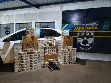 Carga de cigarros paraguaios é apreendida durante fiscalização na MS-164