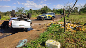 PRF intercepta caminhonete com drogas após perseguição; motorista foge a pé