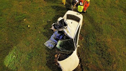 Acidente na rotatória da BR-163 mata motorista de Ford Fusion em Dourados