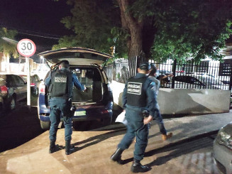 Suspeito do crime foi levado para a Polícia Civil; Foto: Olimar Gamarra/Rio Brilhante em Tempo Real