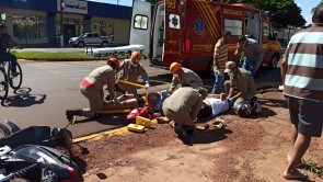 Mãe e filho ficam feridos em acidente na Marcelino Pires