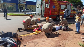 Mãe e filho ficam feridos em acidente na Marcelino Pires