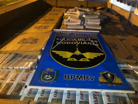 Polícia Rodoviária Militar executa apreensão de cigarros avaliados em aproximadamente um milhão de reais
