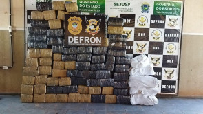 Defron apreende caminhonete roubada com 1,5 tonelada de maconha na BR-463