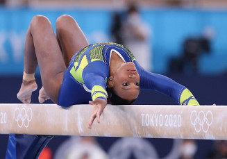 Rebeca Andrade nas Olimpíadas; Foto: Ricardo Bufolin/Panamerica Press/CBG