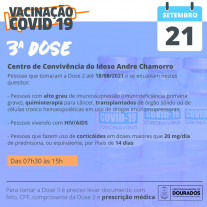 Aplicação da dose de reforço e D2 continua nesta terça em Dourados