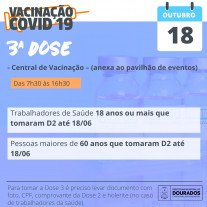 Covid-19: Vacinação acontece na Central e em 2 postos nesta segunda