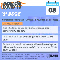 Central da Vacina aplica doses 1, 2 e 3 nesta segunda-feira