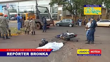 Acidente entre moto e caminhão mata uma pessoa em Dourados