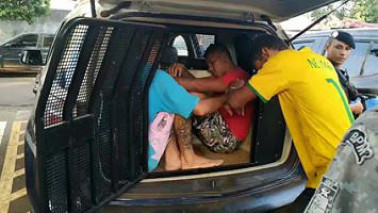 Quarteto acusado de matar Anderson Martins dos Reis com 20 facadas em Itaporã. Kaio César, Alex Sander, Harrison Albert e Miguel Augusto, estão presos.